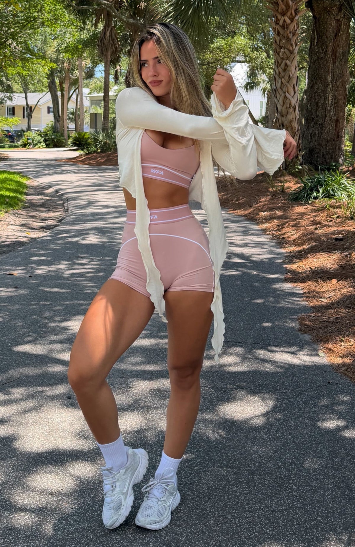 Adapt Bike Shorts 4" Dusty Pink/White