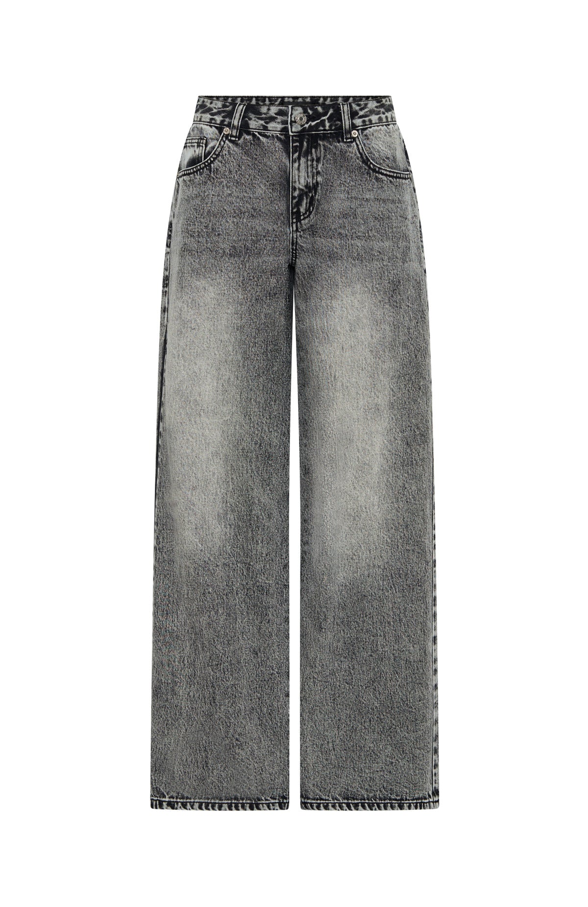 Maeve Low Rise Wide Leg Jeans Grey Acid Wash