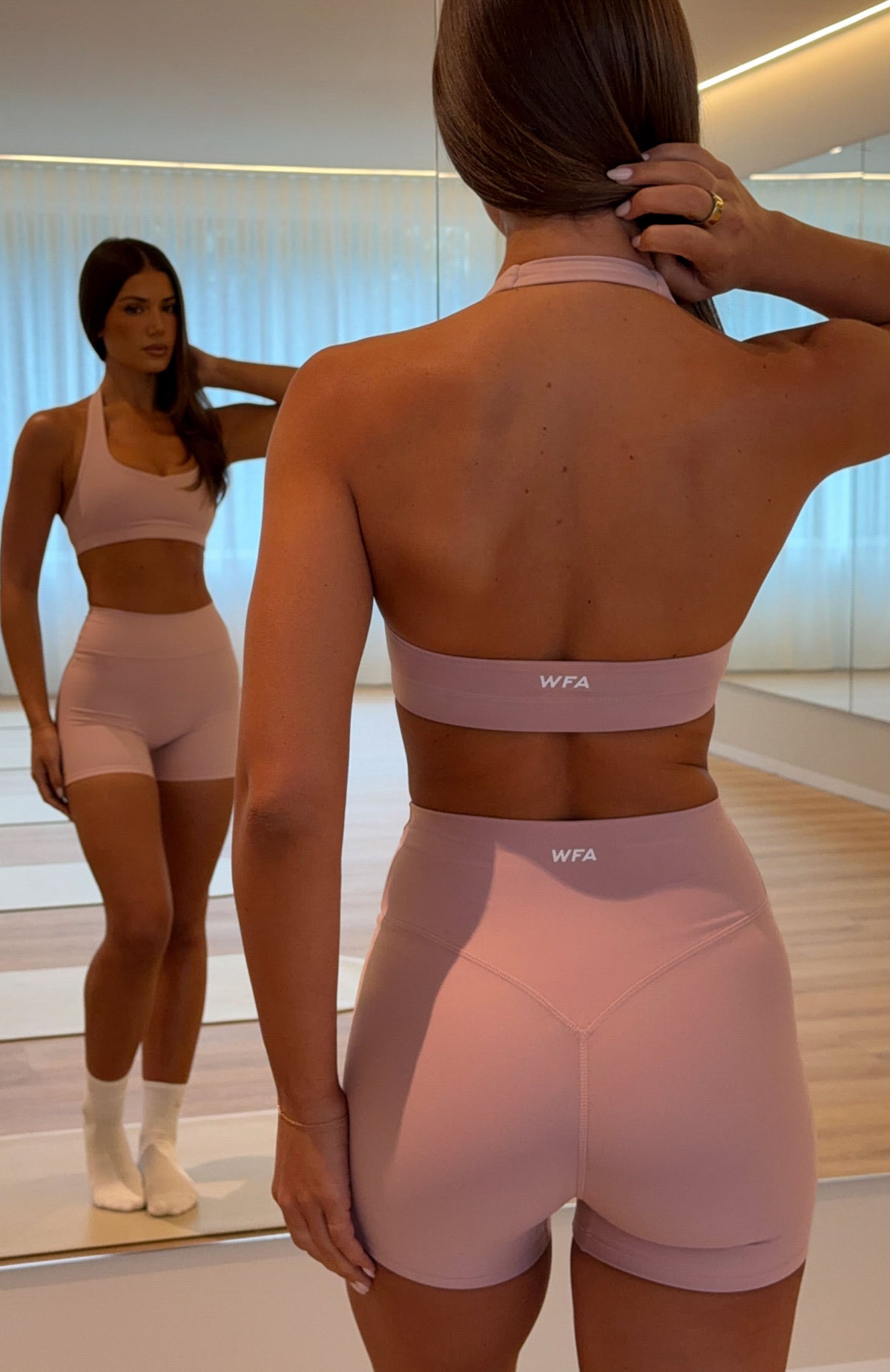 Keep Up High Waisted Shorts 4" Dusty Pink