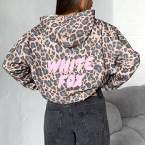 Offstage Printed Oversized Hoodie Dark Leopard