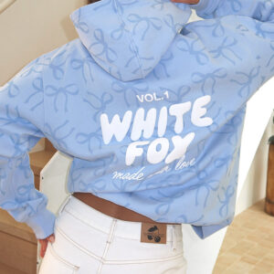 Vol. 1 Oversized Printed Hoodie Blue Bow