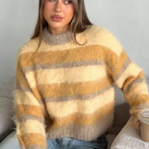 Soft Embrace Knit Sweater Honeycomb Stripe